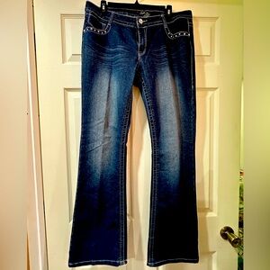 South Pole Dark Blue Flare Jeans